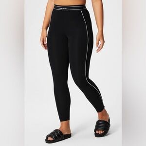 Fabletics Black Leggings with White Accents